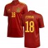 Camisola Espanha Ferran 18 Equipamento Primeiro Euro 2020 Manga Curta